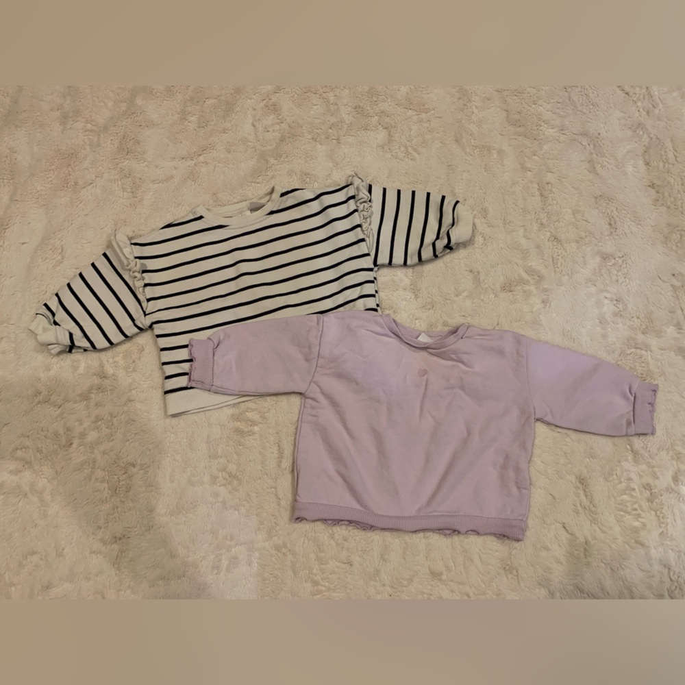 Zara girls crewneck sweatshirt set - two 6-9month